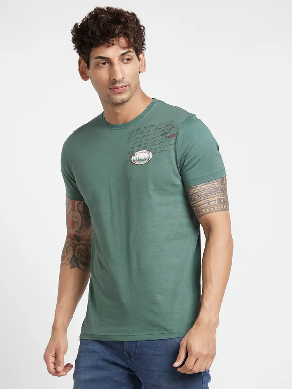 Being Human Clothing Men  T-Shirts-Forest Green