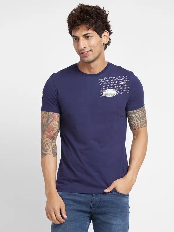 Being Human Clothing Men  T-Shirts-Navy