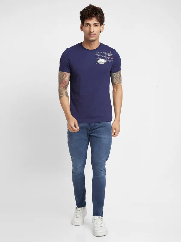 Being Human Clothing Men  T-Shirts-Navy