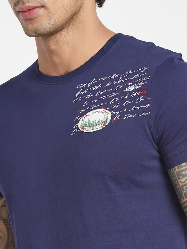 Being Human Clothing Men  T-Shirts-Navy
