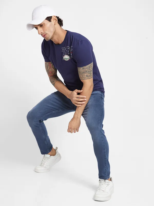 Being Human Clothing Men  T-Shirts-Navy