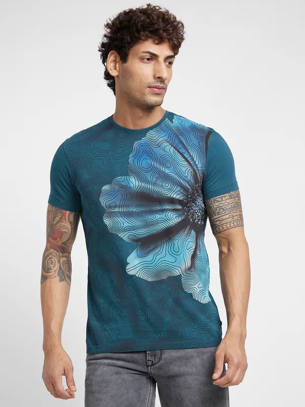 Being Human Clothing Men  T-Shirts-Deep Teal