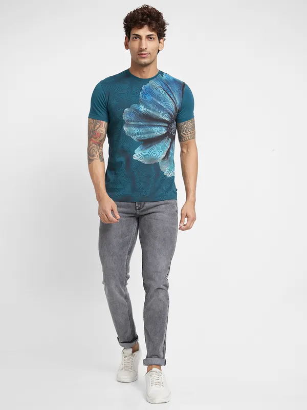Being Human Clothing Men  T-Shirts-Deep Teal