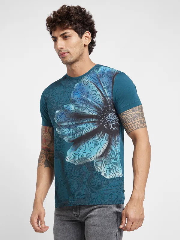 Being Human Clothing Men  T-Shirts-Deep Teal