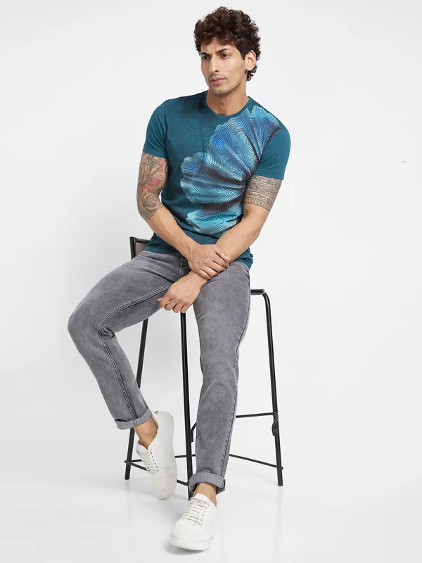 Being Human Clothing Men  T-Shirts-Deep Teal