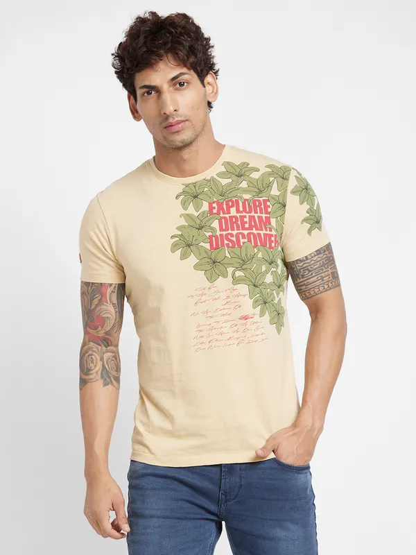 Being Human Men  T-Shirts-Beige