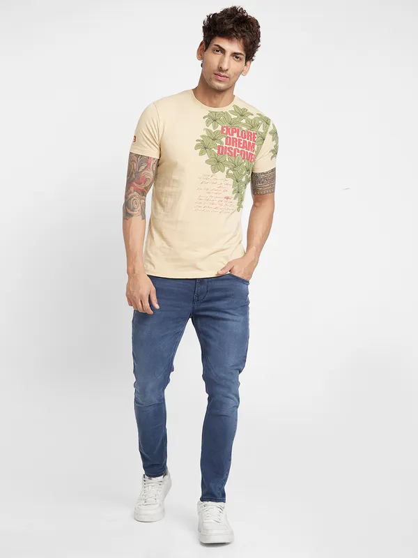 Being Human Men  T-Shirts-Beige