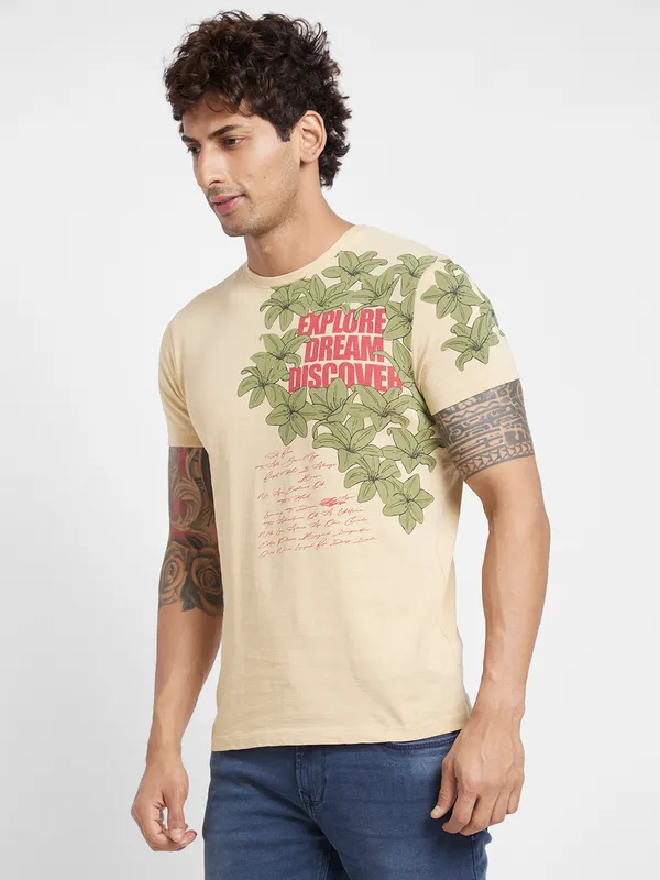 Being Human Men  T-Shirts-Beige