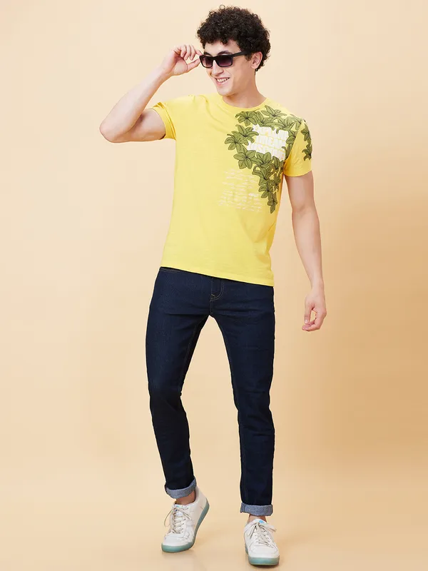 Being Human Men  T-Shirts-Yellow