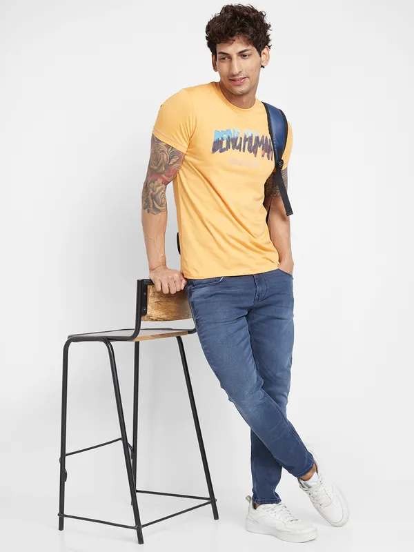 Being Human Men  T-Shirts-Orange