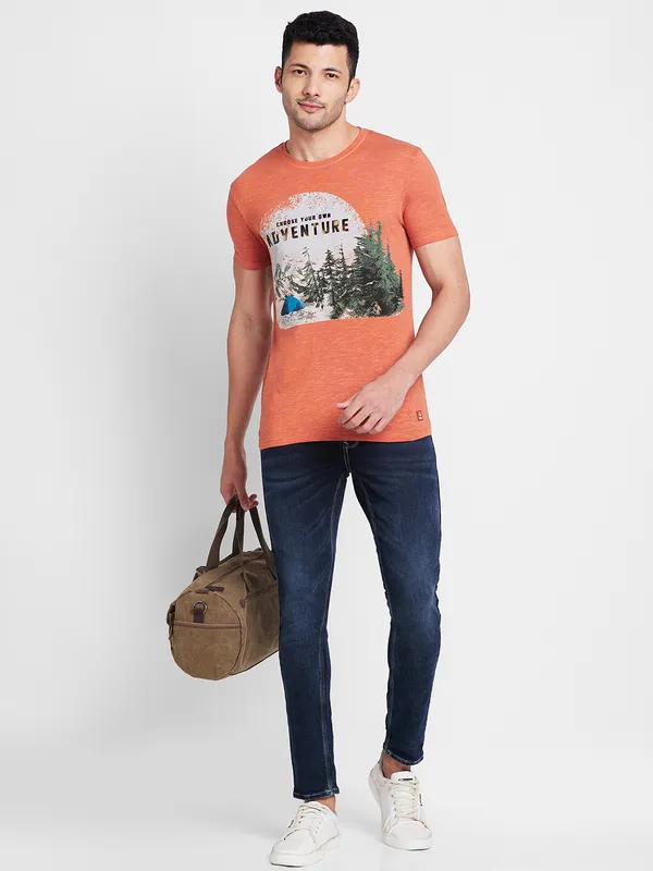 Being Human Men  T-Shirts-Rust