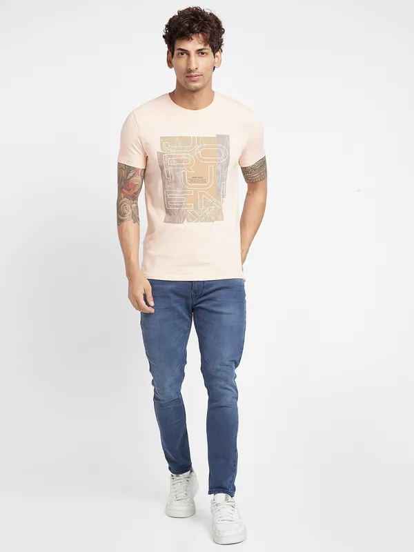 Being Human Men  T-Shirts-Apricot