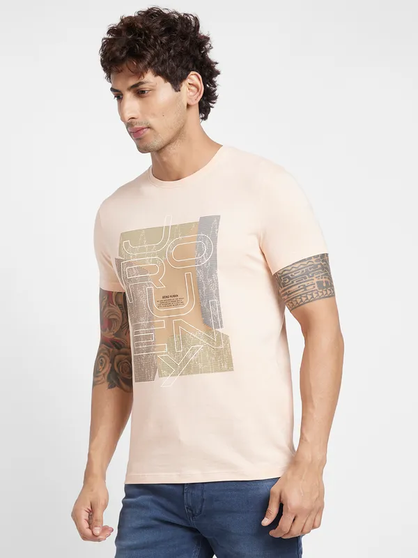 Being Human Men  T-Shirts-Apricot