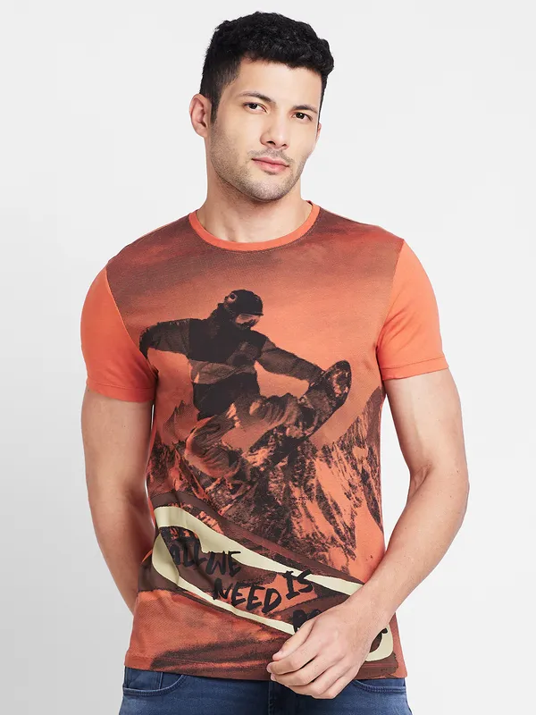 Being Human Men  T-Shirts-Rust