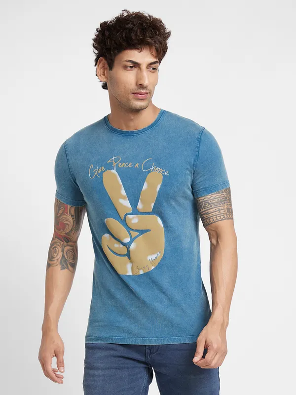 Being Human Clothing Men  T-Shirts-Deep Teal