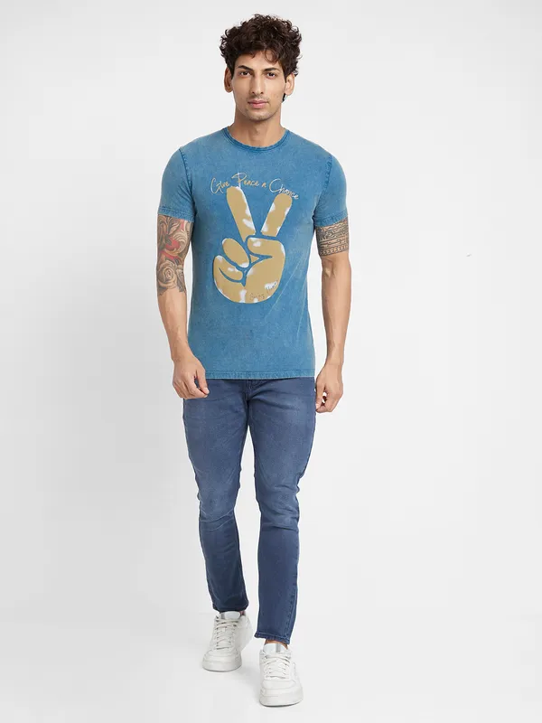 Being Human Clothing Men  T-Shirts-Deep Teal