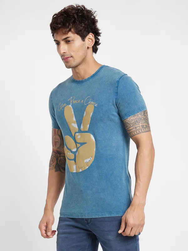 Being Human Clothing Men  T-Shirts-Deep Teal