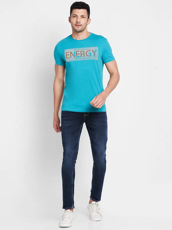 Being Human Clothing Men  T-Shirts-Tile Blue