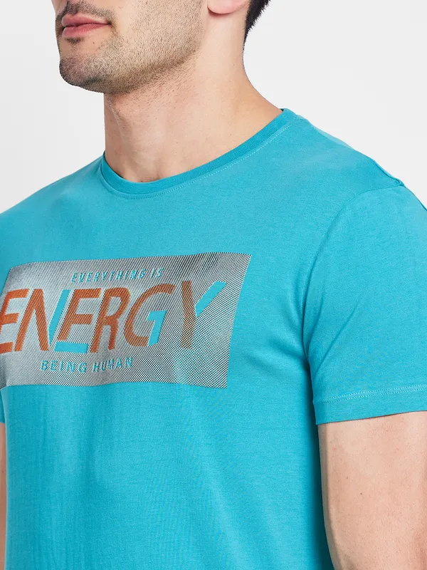 Being Human Clothing Men  T-Shirts-Tile Blue