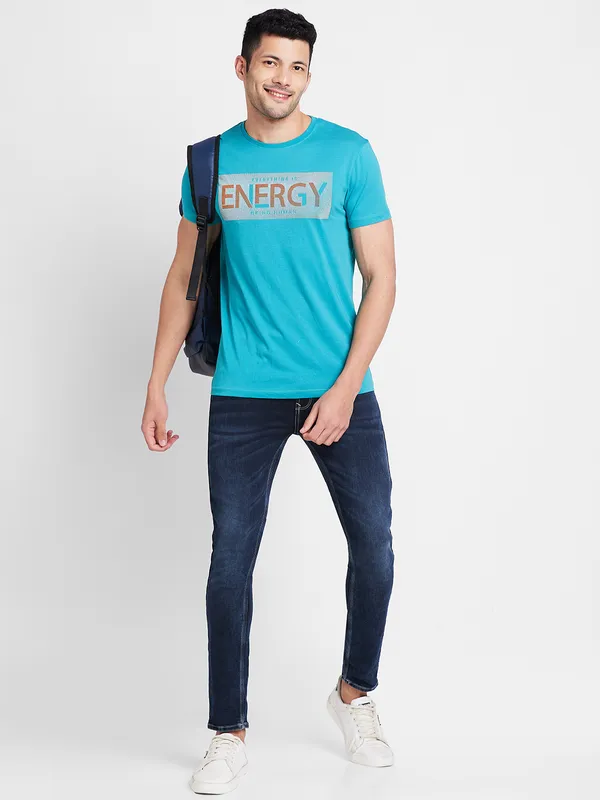 Being Human Clothing Men  T-Shirts-Tile Blue