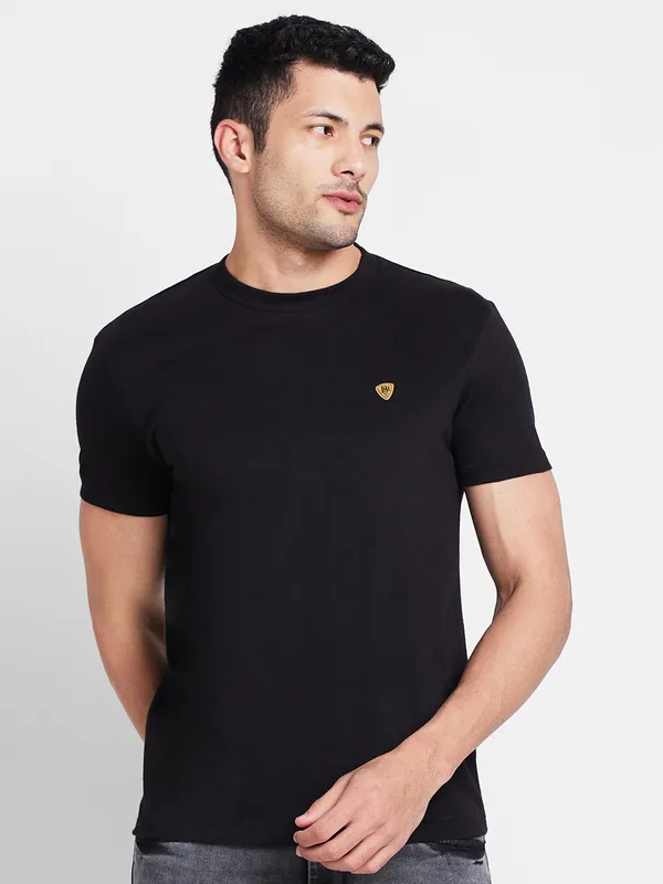 Being Human Regular Fit Mens T-Shirts-Black