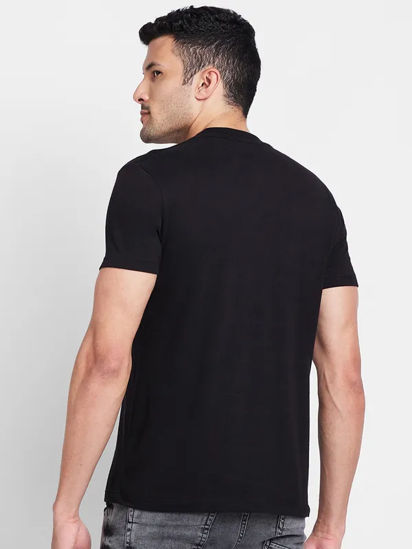 Being Human Regular Fit Mens T-Shirts-Black