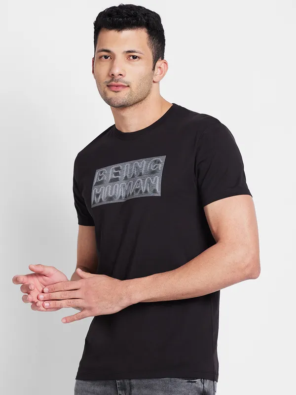 Being Human Men  T-Shirts-Black