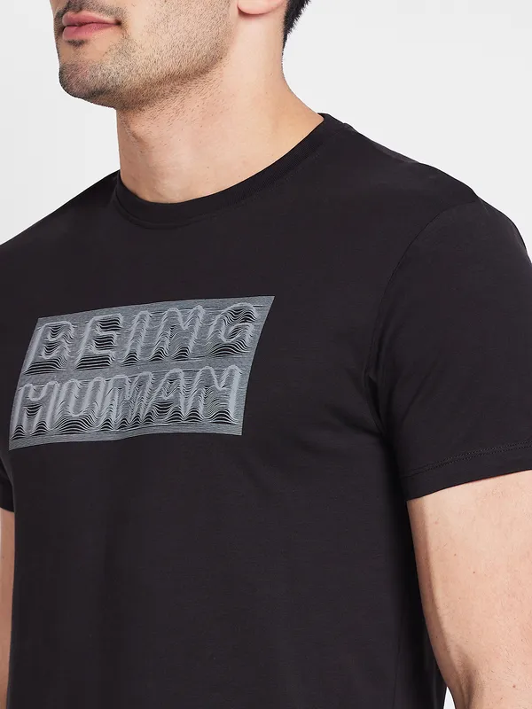 Being Human Men  T-Shirts-Black