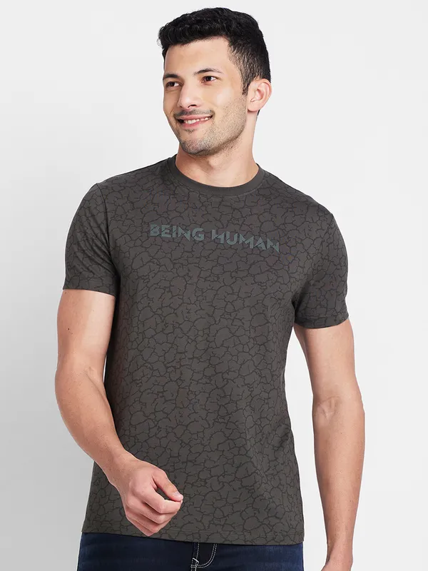 Being Human Men  T-Shirts-Black Olive