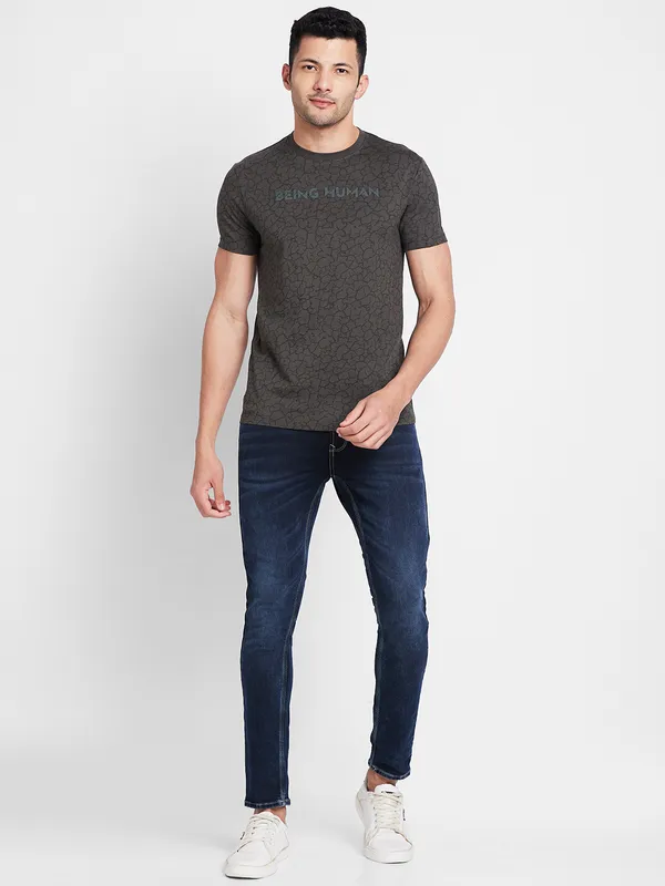 Being Human Men  T-Shirts-Black Olive