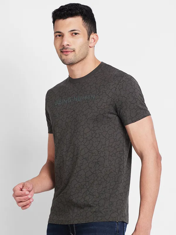 Being Human Men  T-Shirts-Black Olive