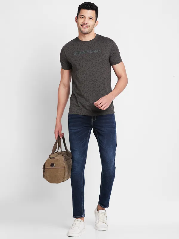 Being Human Men  T-Shirts-Black Olive