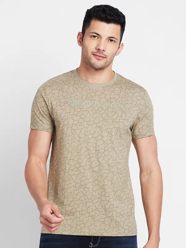 Being Human Men  T-Shirts-Taupe