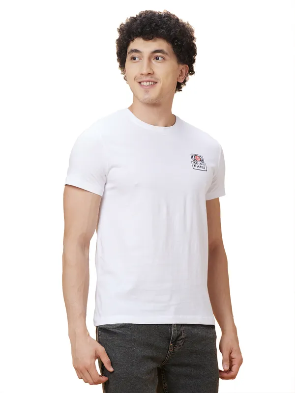 Being Human Mens Crew Neck T-Shirts-White