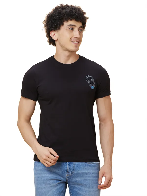 Being Human Mens Crew Neck T-Shirts-Black