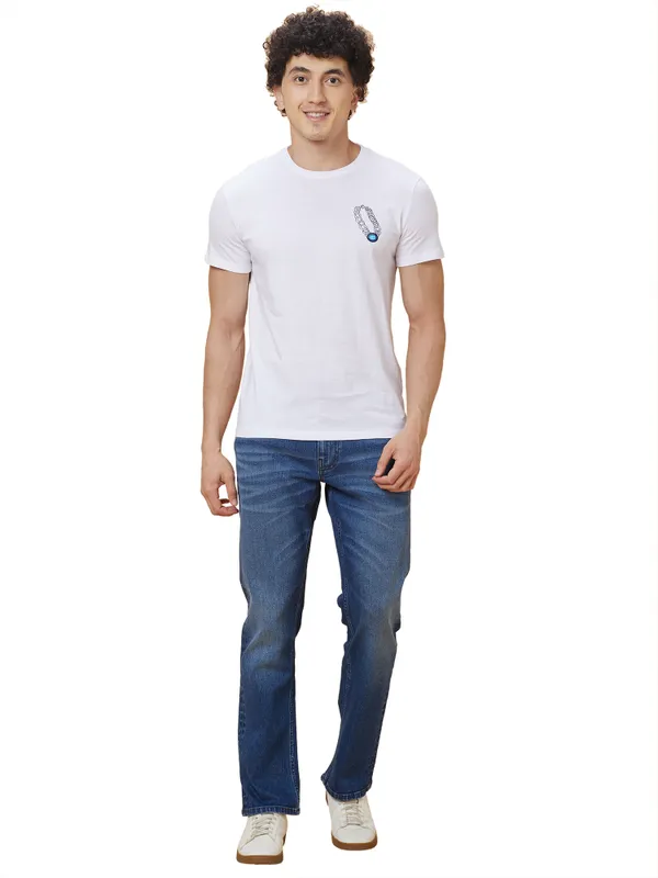 Being Human Mens Crew Neck T-Shirts-White