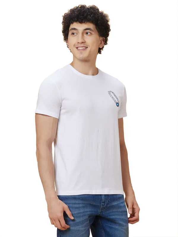 Being Human Mens Crew Neck T-Shirts-White