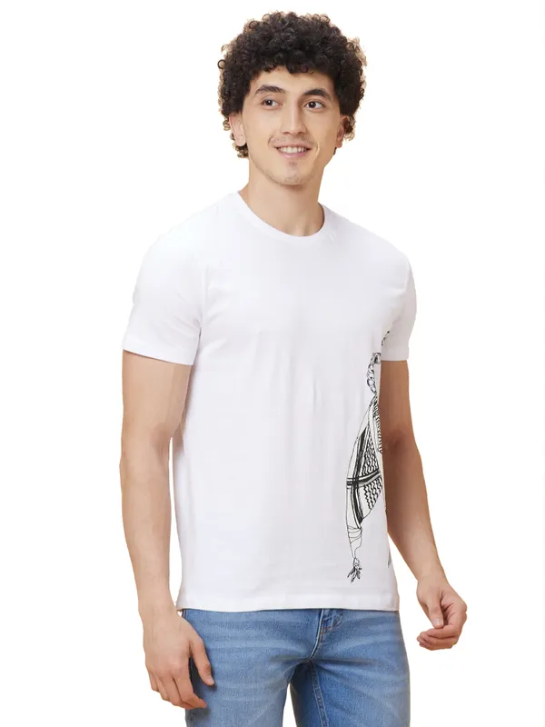 Being Human Mens Crew Neck T-Shirts-White