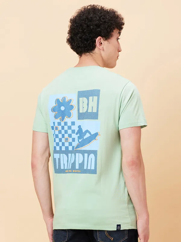 Being Human Men Semi Fit T-Shirts-Green Foam