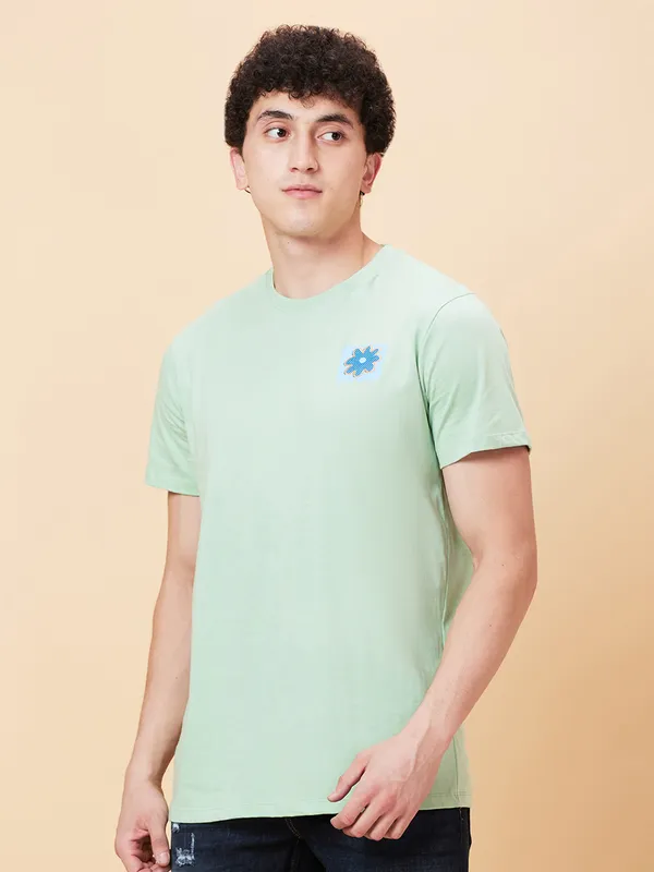 Being Human Men Semi Fit T-Shirts-Green Foam