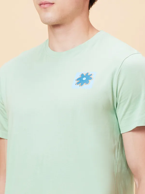 Being Human Men Semi Fit T-Shirts-Green Foam