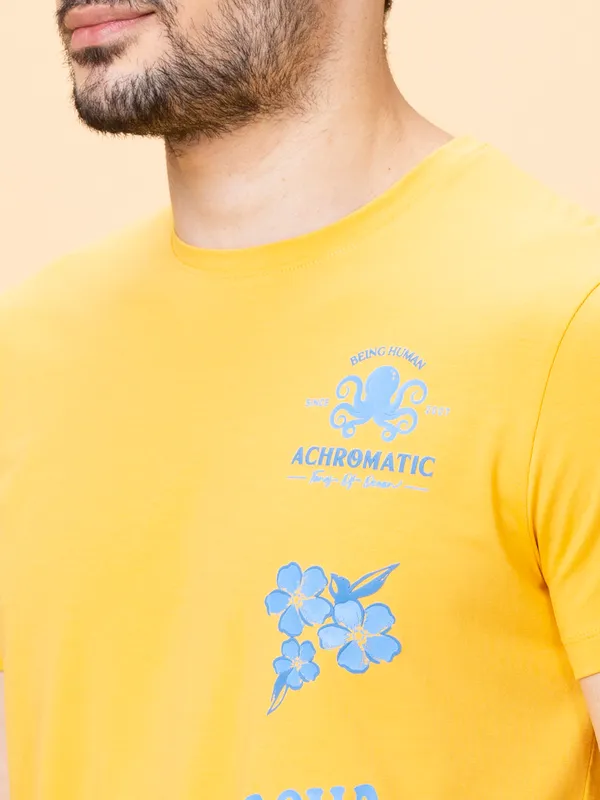 Being Human Men None T-Shirts-Yellow