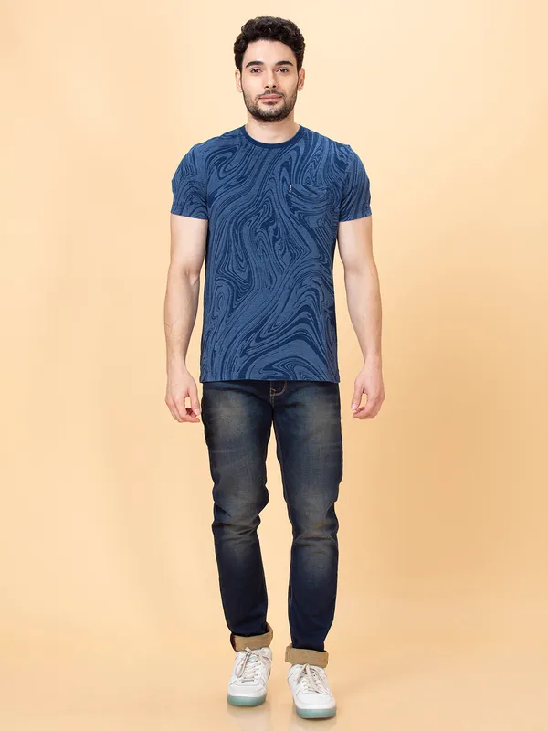 Being Human Men None T-Shirts-Indigo Lt.Wash