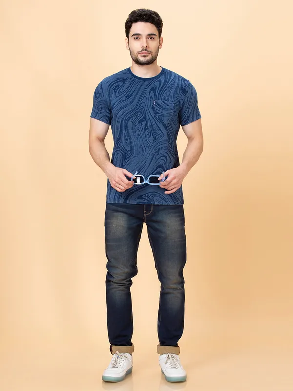 Being Human Men None T-Shirts-Indigo Lt.Wash