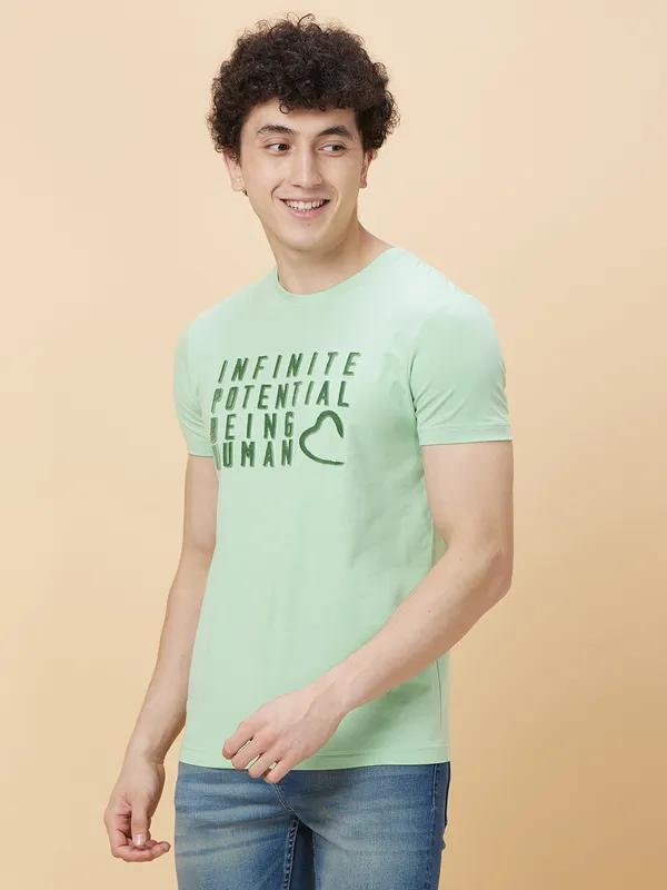 Being Human Men None T-Shirts-Green Foam