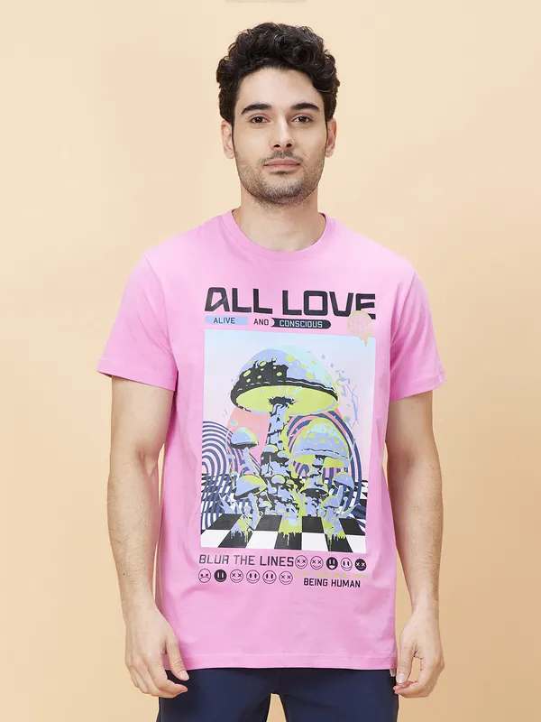 Being Human Men None T-Shirts-Bebe Pink