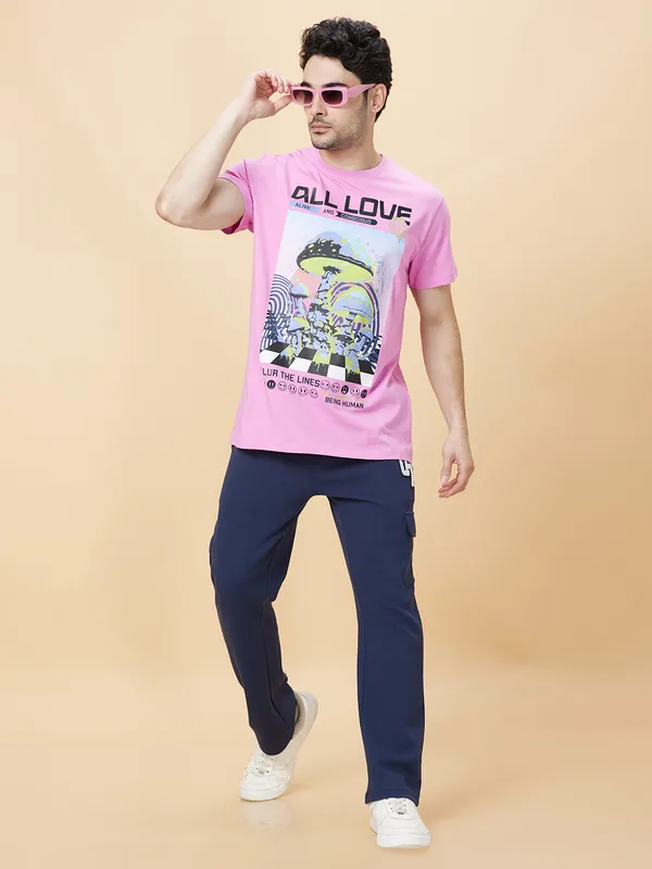 Being Human Men None T-Shirts-Bebe Pink