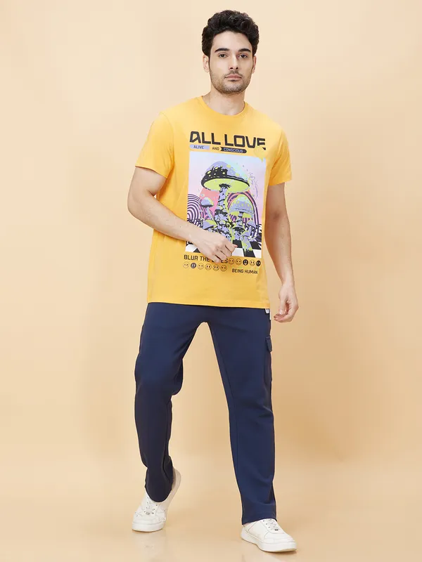 Being Human Men None T-Shirts-Vibrant Orange