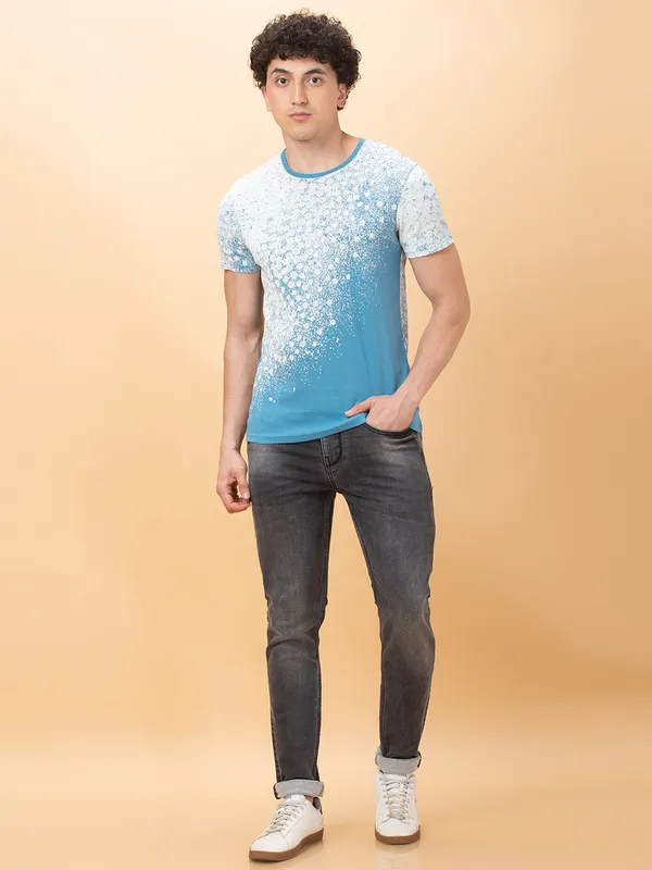 Being Human Clothing Mens-Top Crew Neck Royal Blue