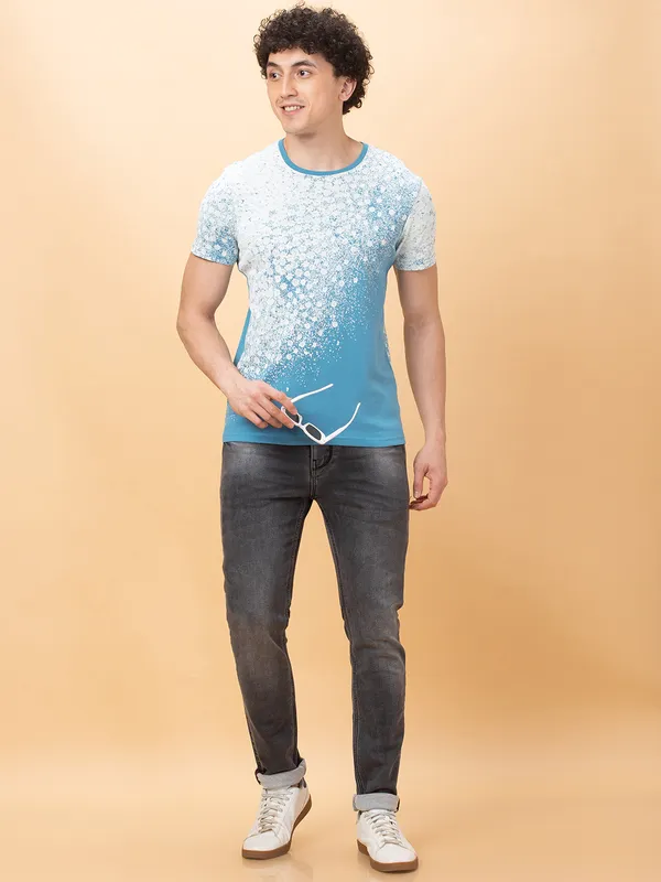 Being Human Clothing Mens-Top Crew Neck Royal Blue